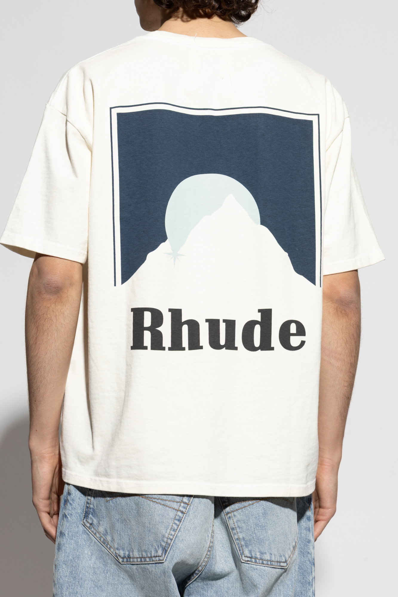 Cream T-shirt with print Rhude - Vitkac AS